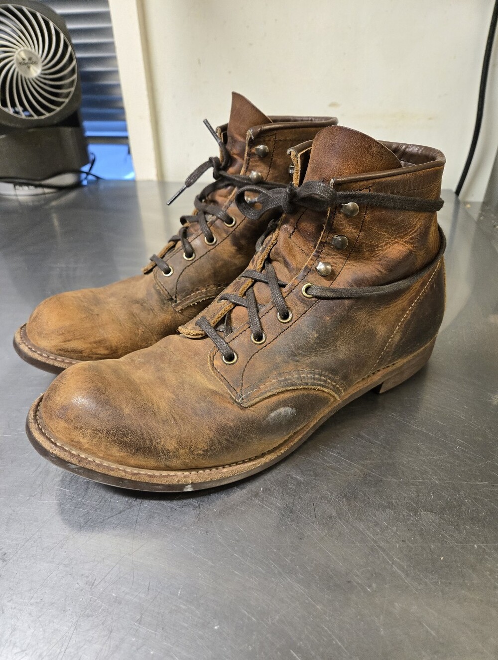 Red Wing Shoes Brown Leather Moc Toe Lace-Up Boots